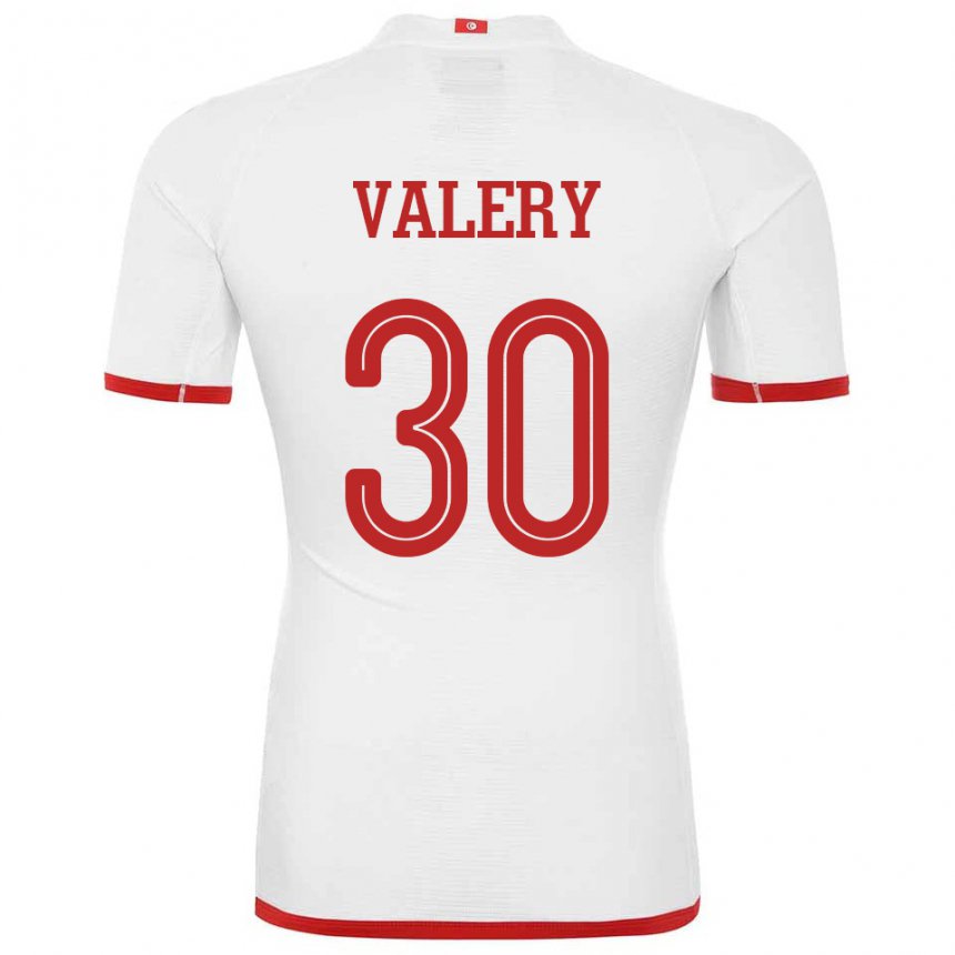 Enfant Maillot Tunisie Yann Valery #30 Blanc Tenues Extérieur 22-24 T-shirt Suisse