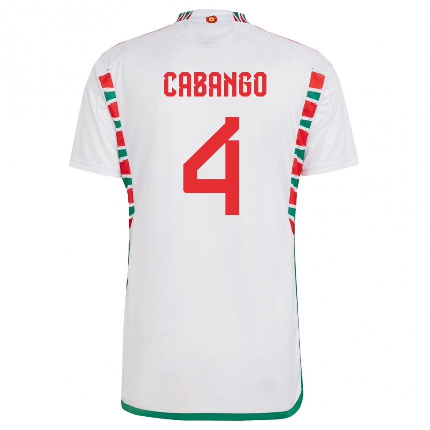 Enfant Maillot Pays De Galles Ben Cabango #4 Blanc Tenues Extérieur 22-24 T-shirt Suisse