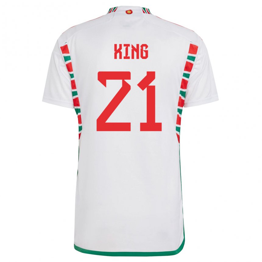 Enfant Maillot Pays De Galles Tom King #21 Blanc Tenues Extérieur 22-24 T-shirt Suisse