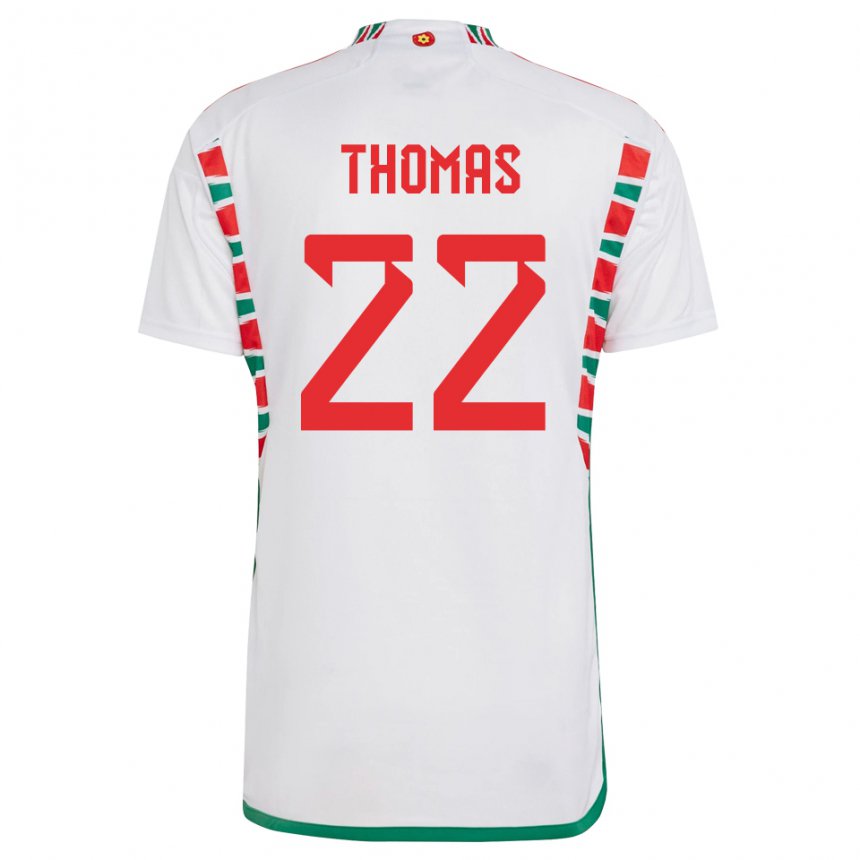 Kinder Walisische Sorba Thomas #22 Weiß Auswärtstrikot Trikot 22-24 T-shirt Schweiz