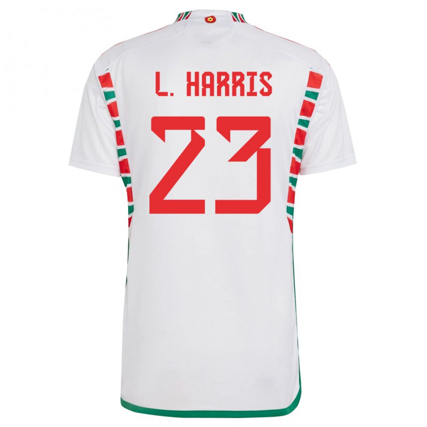 Kinder Walisische Luke Harris #23 Weiß Auswärtstrikot Trikot 22-24 T-shirt Schweiz