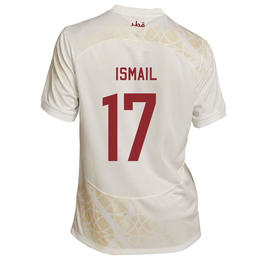 Kinder Katarische Ismail Mohamad #17 Goldbeige Auswärtstrikot Trikot 22-24 T-shirt Schweiz