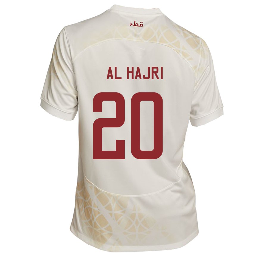 Enfant Maillot Qatar Salem Al Hajri #20 Beige Doré Tenues Extérieur 22-24 T-shirt Suisse