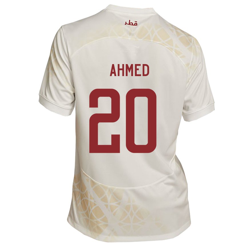 Enfant Maillot Qatar Ahmed Fadel Hasaba #20 Beige Doré Tenues Extérieur 22-24 T-shirt Suisse