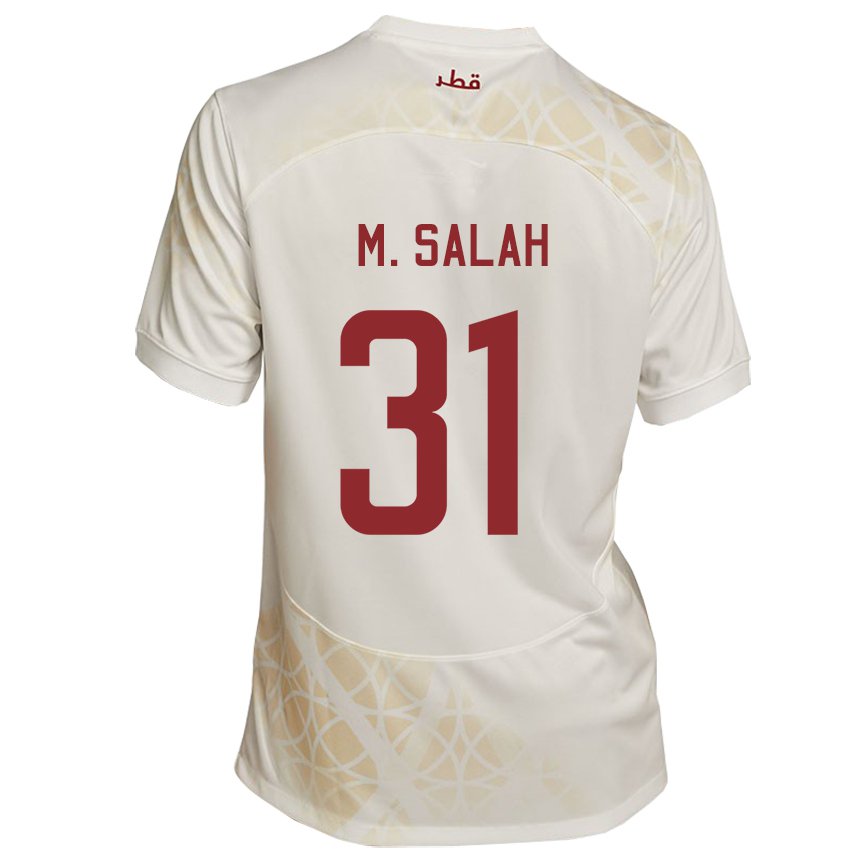 Enfant Maillot Qatar Salah Zakaria #31 Beige Doré Tenues Extérieur 22-24 T-shirt Suisse