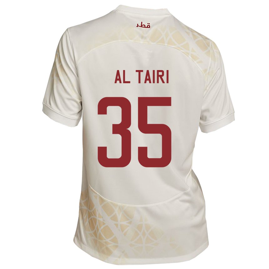 Enfant Maillot Qatar Osamah Al Tairi #35 Beige Doré Tenues Extérieur 22-24 T-shirt Suisse