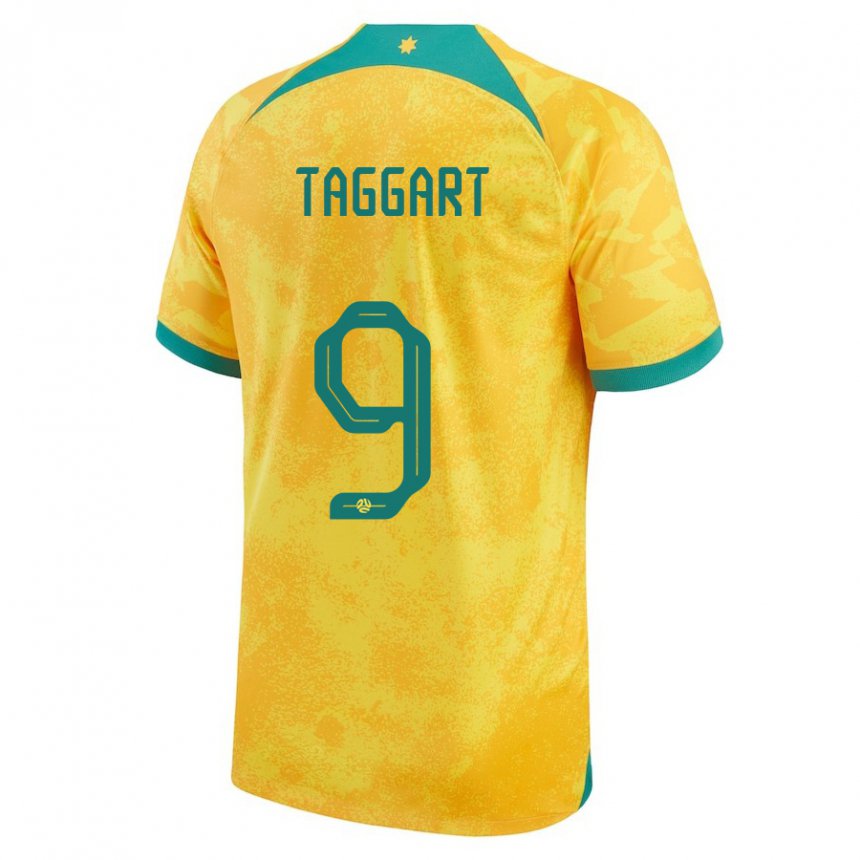 Herren Australische Adam Taggart #9 Gold Heimtrikot Trikot 22-24 T-shirt Schweiz