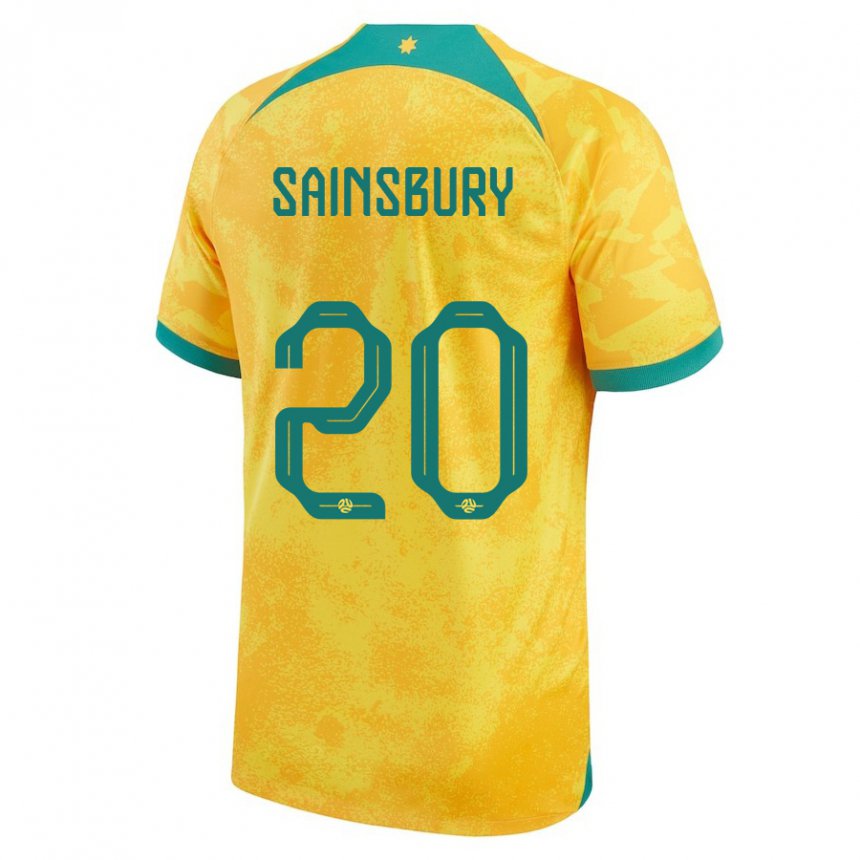 Homme Maillot Australie Trent Sainsbury #20 Doré Tenues Domicile 22-24 T-shirt Suisse