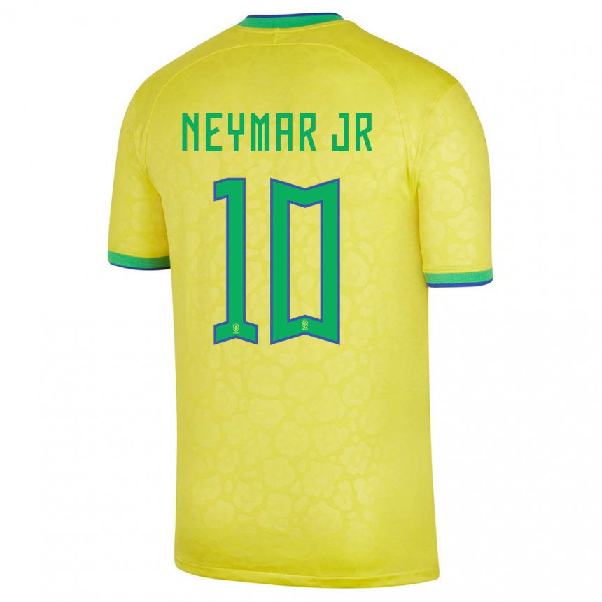 Homme Maillot Brésil Neymar #10 Jaune Tenues Domicile 22-24 T-shirt Suisse