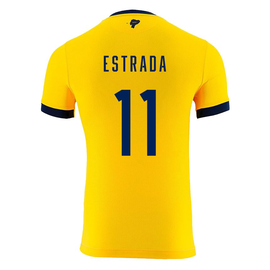 Homme Maillot Équateur Michael Estrada #11 Jaune Tenues Domicile 22-24 T-shirt Suisse