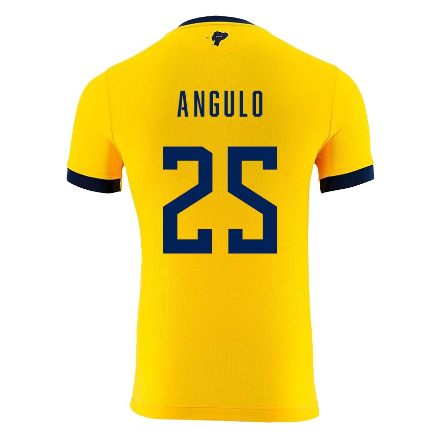 Homme Maillot Équateur Nilson Angulo #25 Jaune Tenues Domicile 22-24 T-shirt Suisse