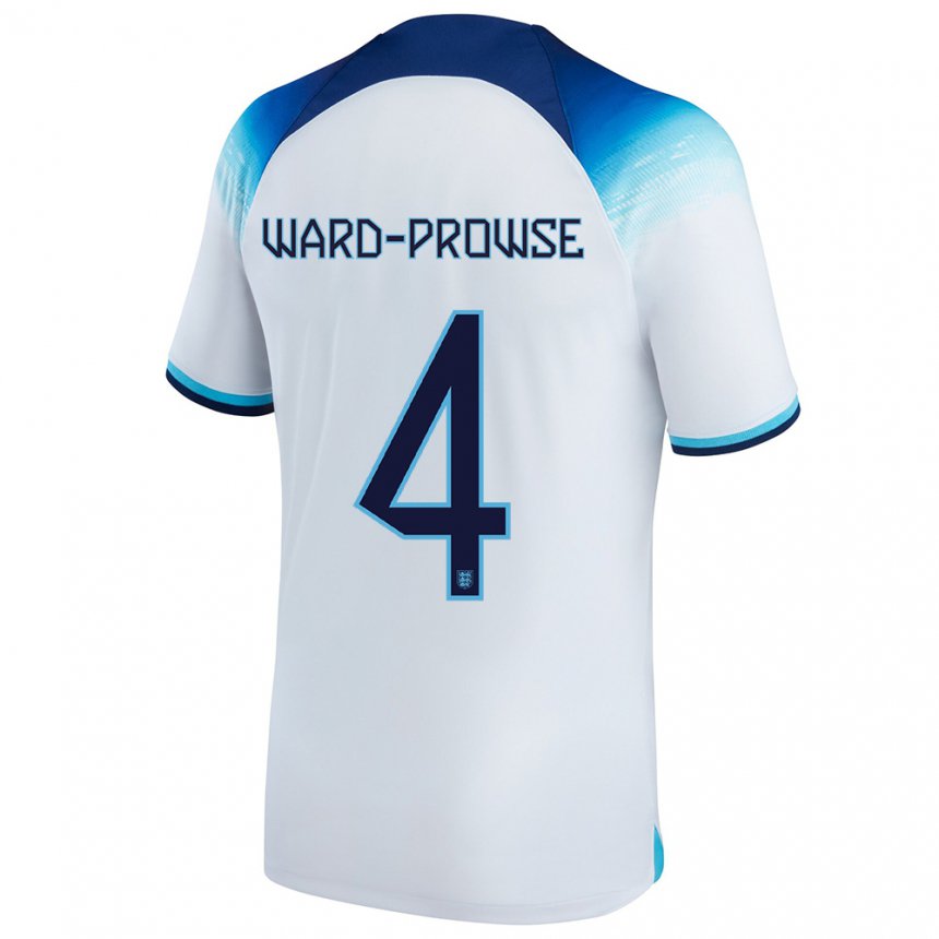 Homme Maillot Angleterre James Ward-prowse #4 Blanc Bleu Tenues Domicile 22-24 T-shirt Suisse