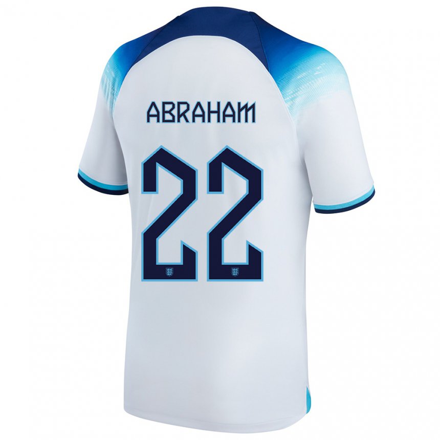 Homme Maillot Angleterre Tammy Abraham #22 Blanc Bleu Tenues Domicile 22-24 T-shirt Suisse