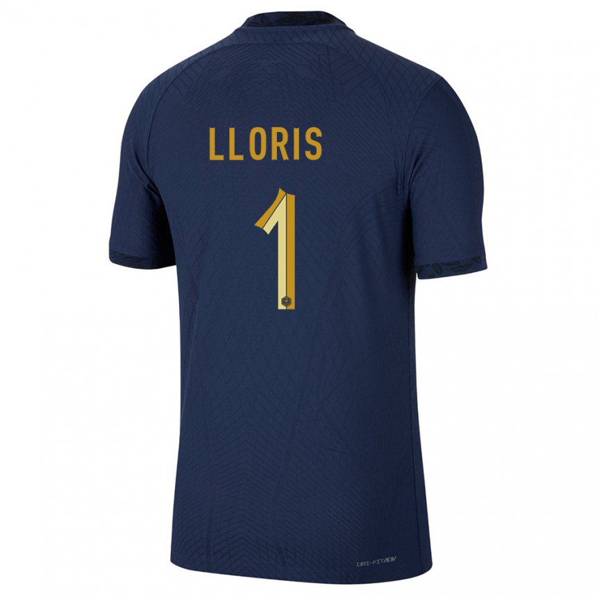 Homme Maillot France Hugo Lloris #1 Bleu Marine Tenues Domicile 22-24 T-shirt Suisse