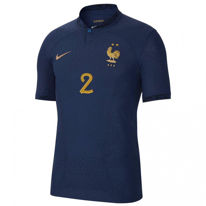 Homme Maillot France Benjamin Pavard #2 Bleu Marine Tenues Domicile 22-24 T-shirt Suisse