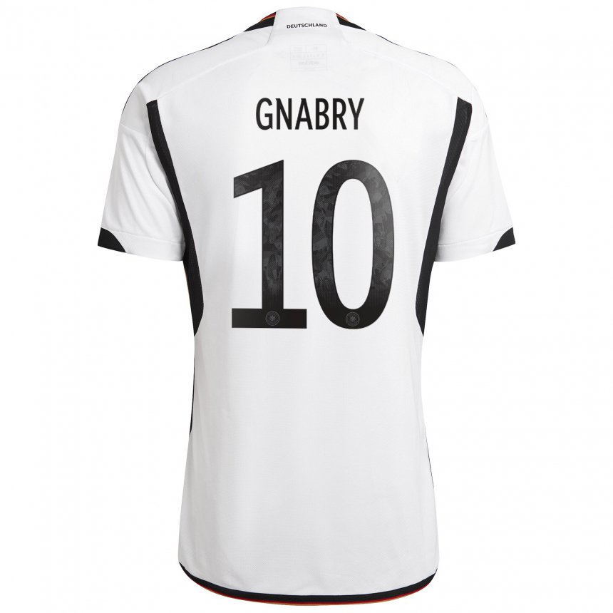 Homme Maillot Allemagne Serge Gnabry #10 Blanc Noir Tenues Domicile 22-24 T-shirt Suisse