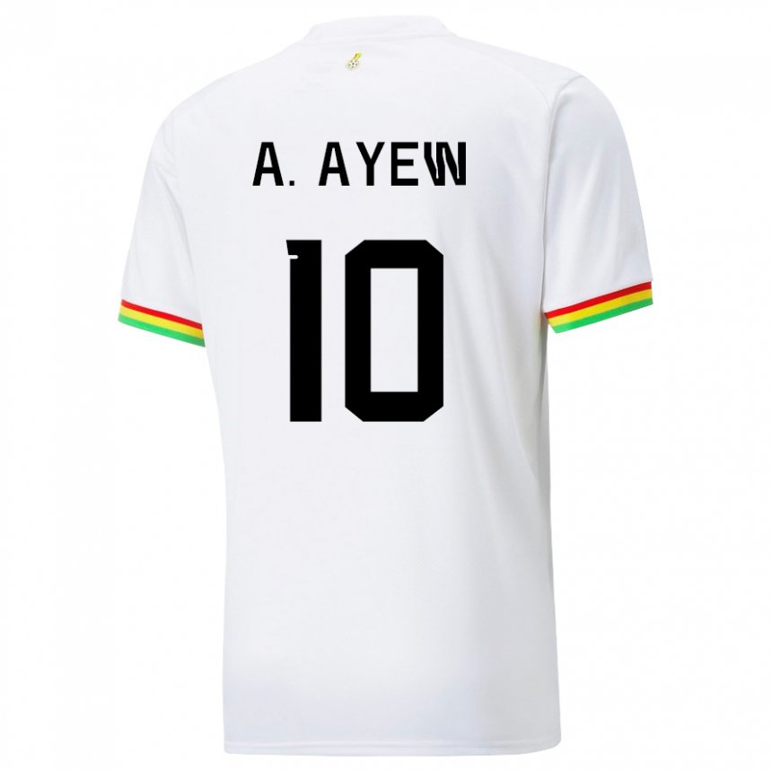Homme Maillot Ghana Andre Ayew #10 Blanc Tenues Domicile 22-24 T-shirt Suisse