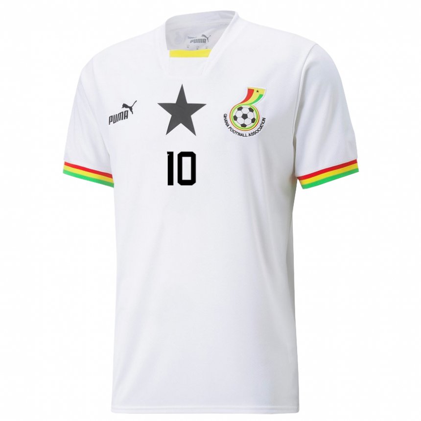Homme Maillot Ghana Andre Ayew #10 Blanc Tenues Domicile 22-24 T-shirt Suisse