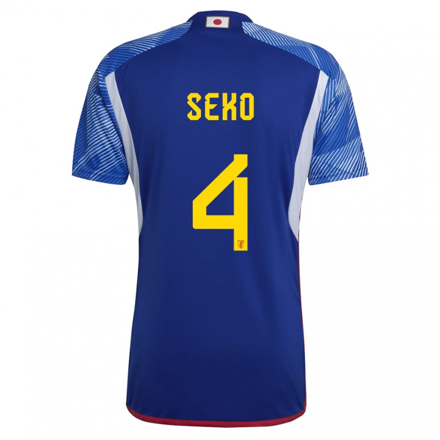 Homme Maillot Japon Ayumu Seko #4 Bleu Royal Tenues Domicile 22-24 T-shirt Suisse