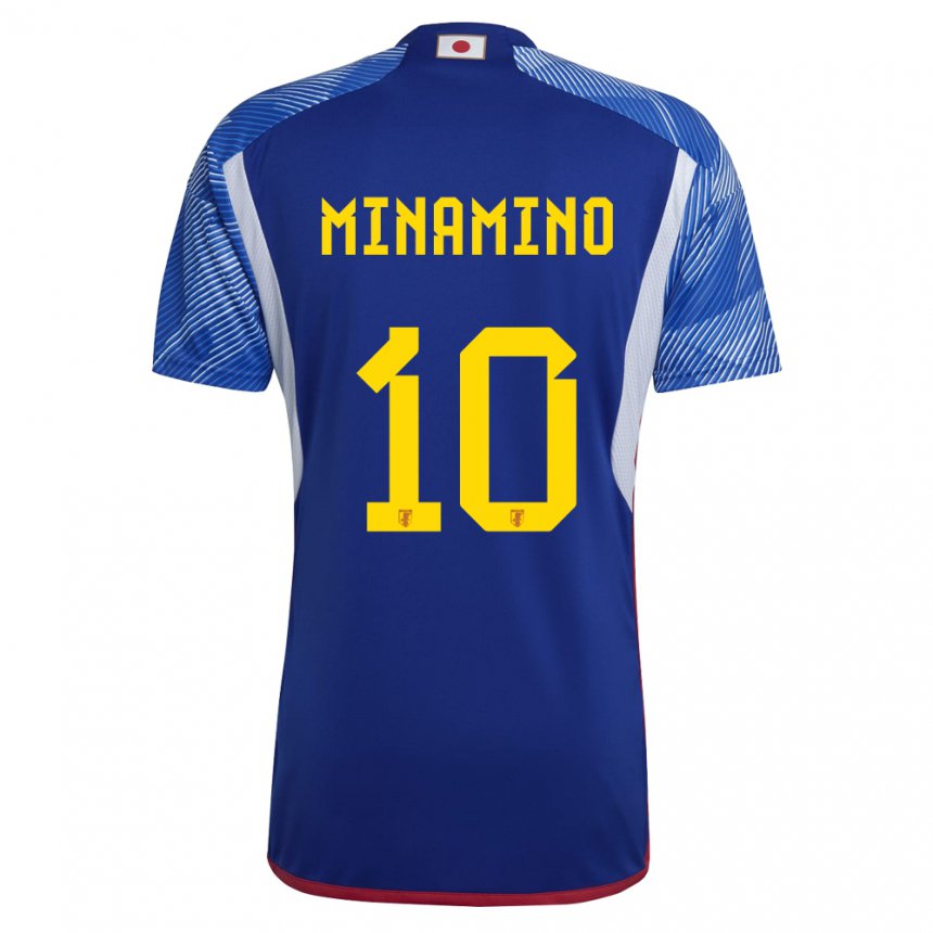 Homme Maillot Japon Takumi Minamino #10 Bleu Royal Tenues Domicile 22-24 T-shirt Suisse
