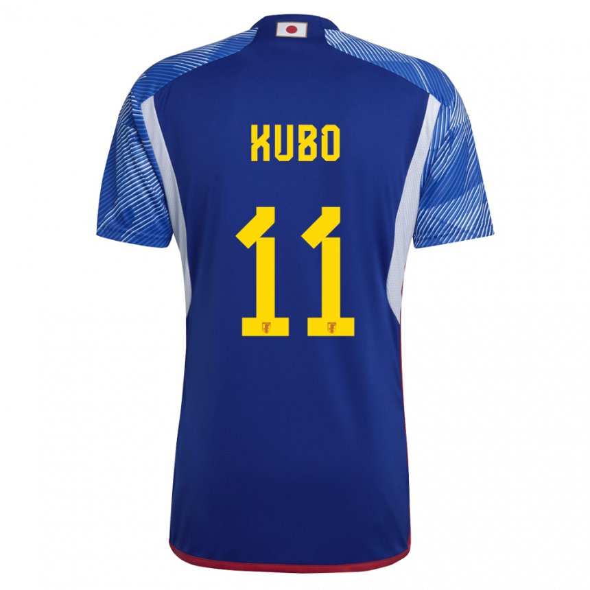 Homme Maillot Japon Takefusa Kubo #11 Bleu Royal Tenues Domicile 22-24 T-shirt Suisse