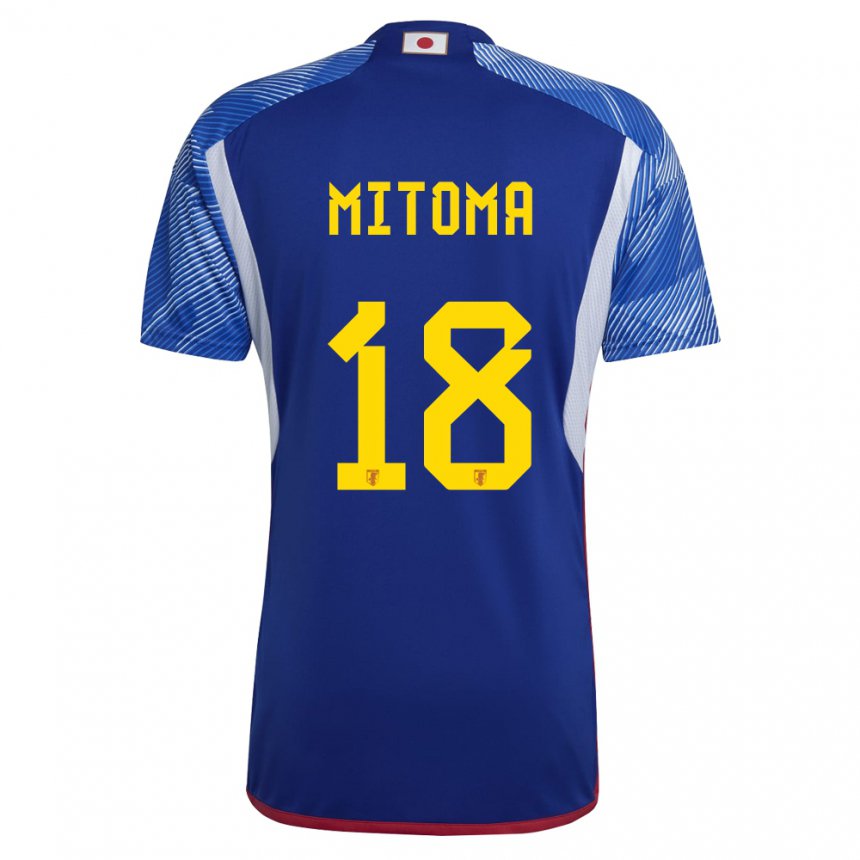 Homme Maillot Japon Kaoru Mitoma #18 Bleu Royal Tenues Domicile 22-24 T-shirt Suisse