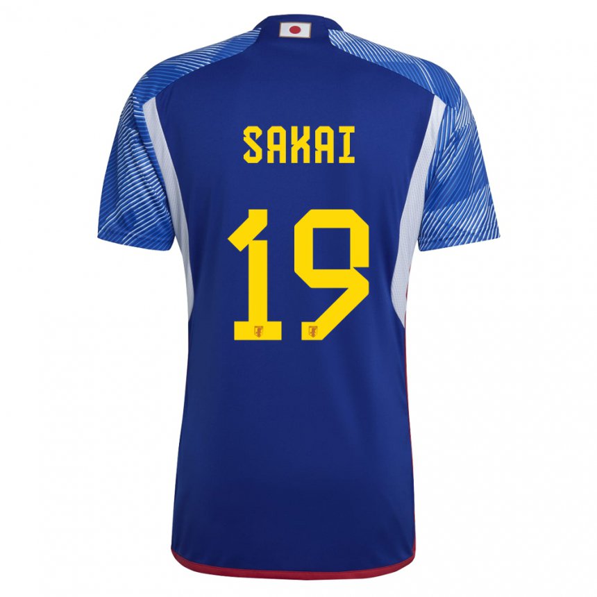 Homme Maillot Japon Hiroki Sakai #19 Bleu Royal Tenues Domicile 22-24 T-shirt Suisse