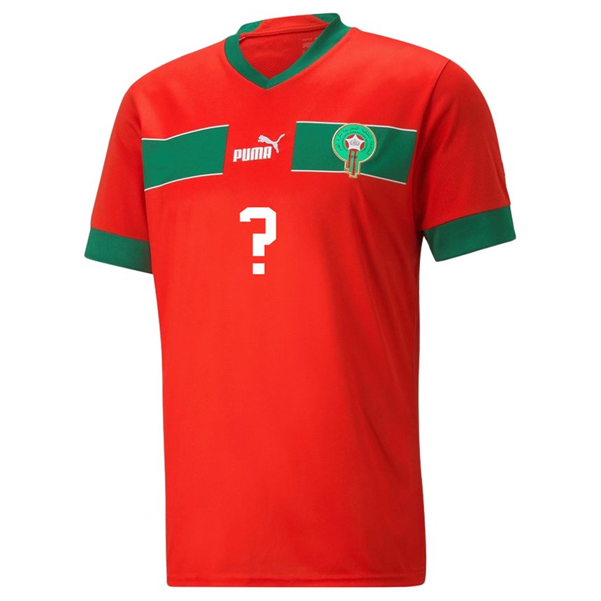 Homme Maillot Maroc Votre Nom #0 Rouge Tenues Domicile 22-24 T-shirt Suisse