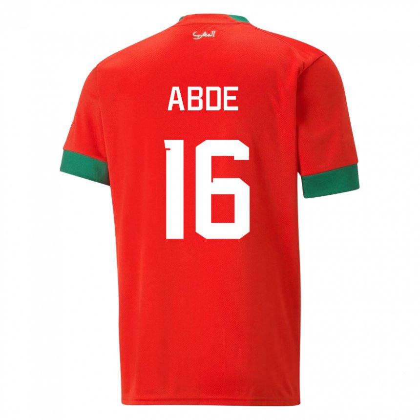 Homme Maillot Maroc Ez Abde #16 Rouge Tenues Domicile 22-24 T-shirt Suisse
