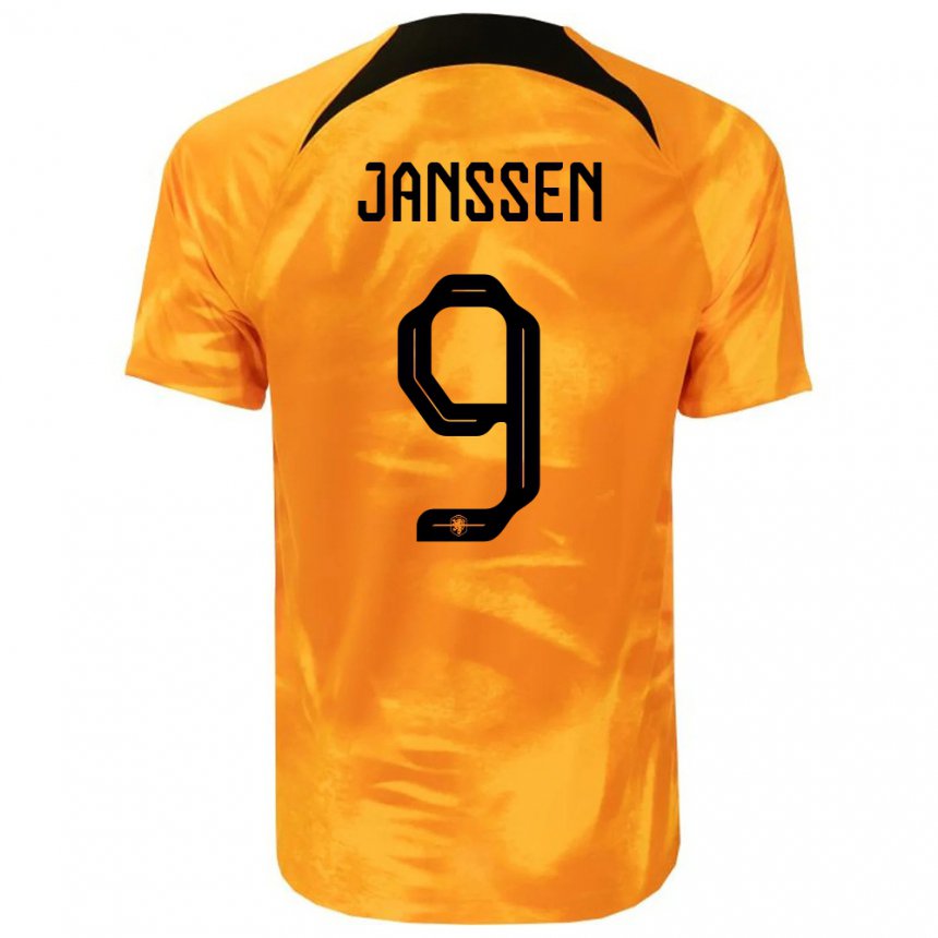 Homme Maillot Pays-bas Vincent Janssen #9 Orange Laser Tenues Domicile 22-24 T-shirt Suisse