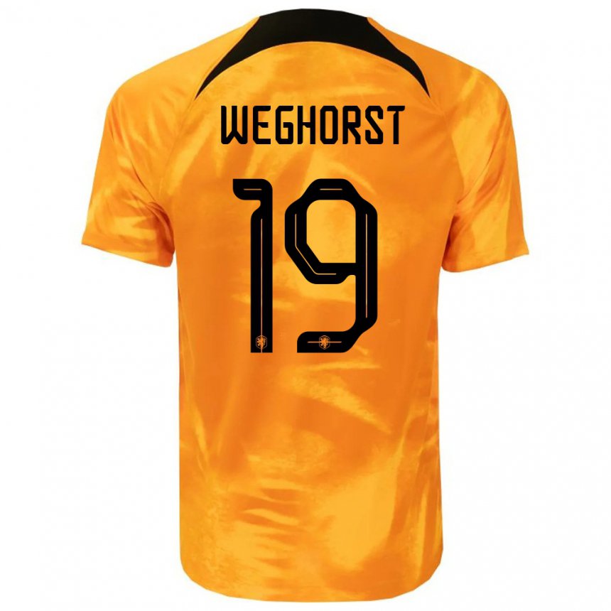 Homme Maillot Pays-bas Wout Weghorst #19 Orange Laser Tenues Domicile 22-24 T-shirt Suisse