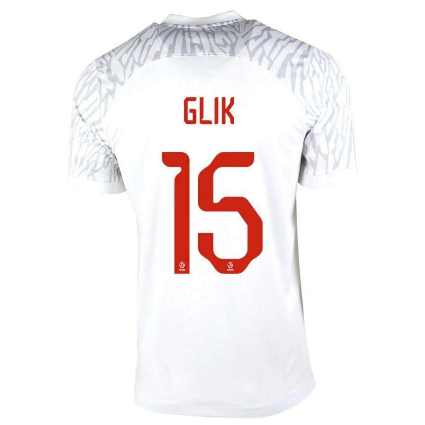 Homme Maillot Pologne Kamil Glik #15 Blanc Tenues Domicile 22-24 T-shirt Suisse