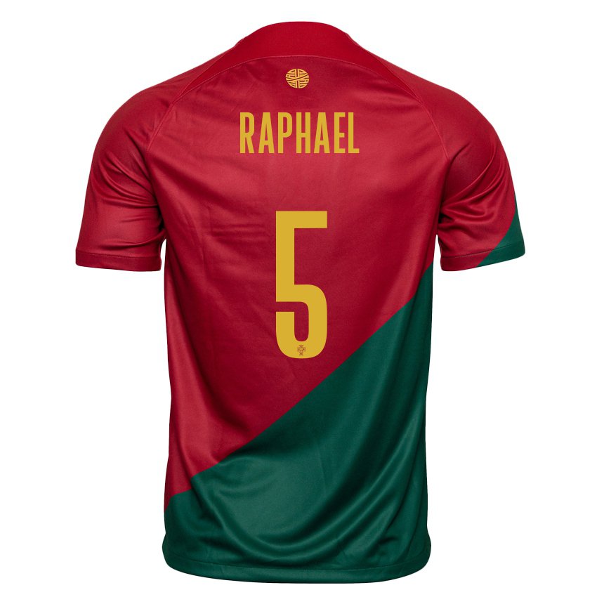 Homme Maillot Portugal Raphael Guerreiro #5 Rouge Vert Tenues Domicile 22-24 T-shirt Suisse