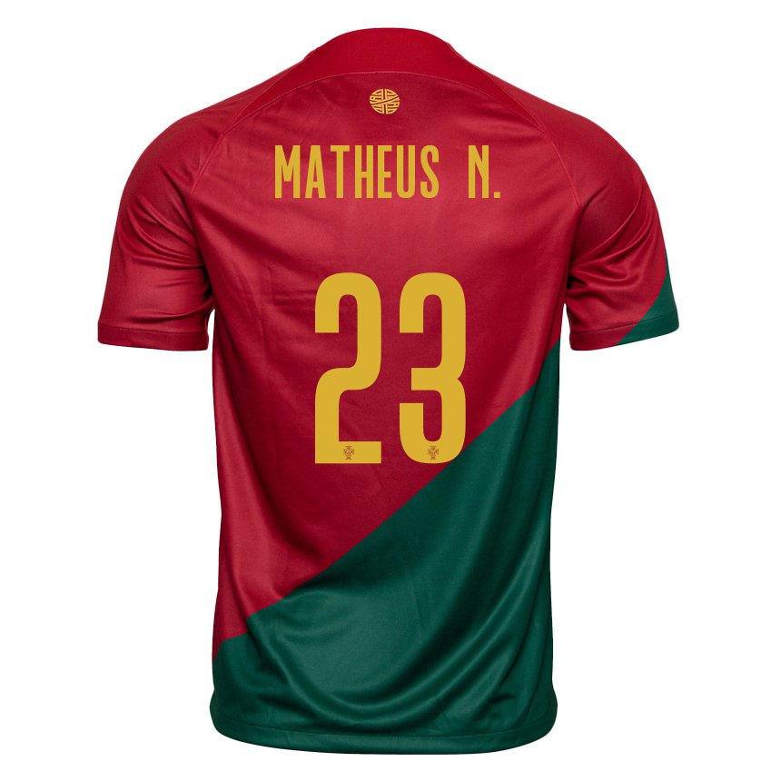 Homme Maillot Portugal Matheus Nunes #23 Rouge Vert Tenues Domicile 22-24 T-shirt Suisse