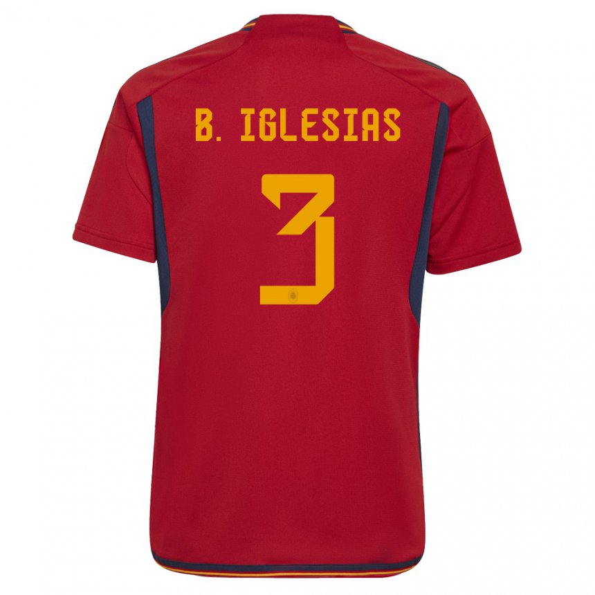 Homme Maillot Espagne Borja Iglesias #3 Rouge Tenues Domicile 22-24 T-shirt Suisse