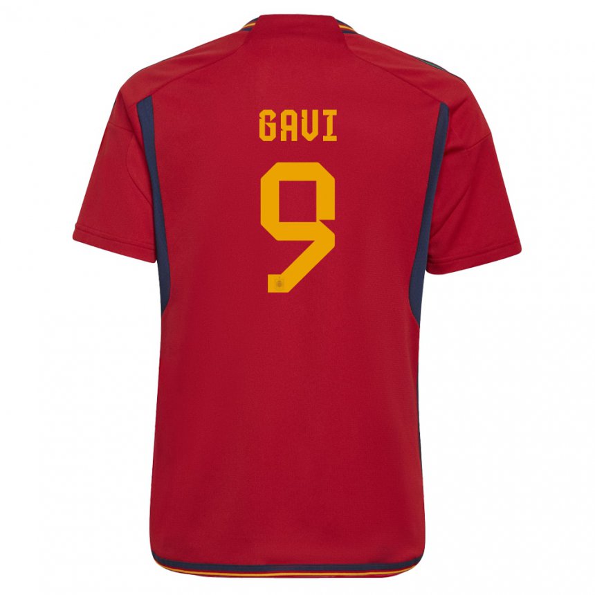 Homme Maillot Espagne Gavi #9 Rouge Tenues Domicile 22-24 T-shirt Suisse