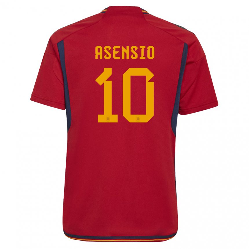 Homme Maillot Espagne Marco Asensio #10 Rouge Tenues Domicile 22-24 T-shirt Suisse