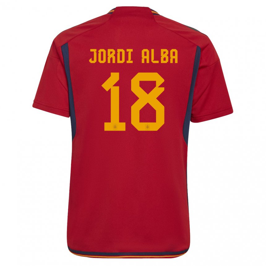 Homme Maillot Espagne Jordi Alba #18 Rouge Tenues Domicile 22-24 T-shirt Suisse