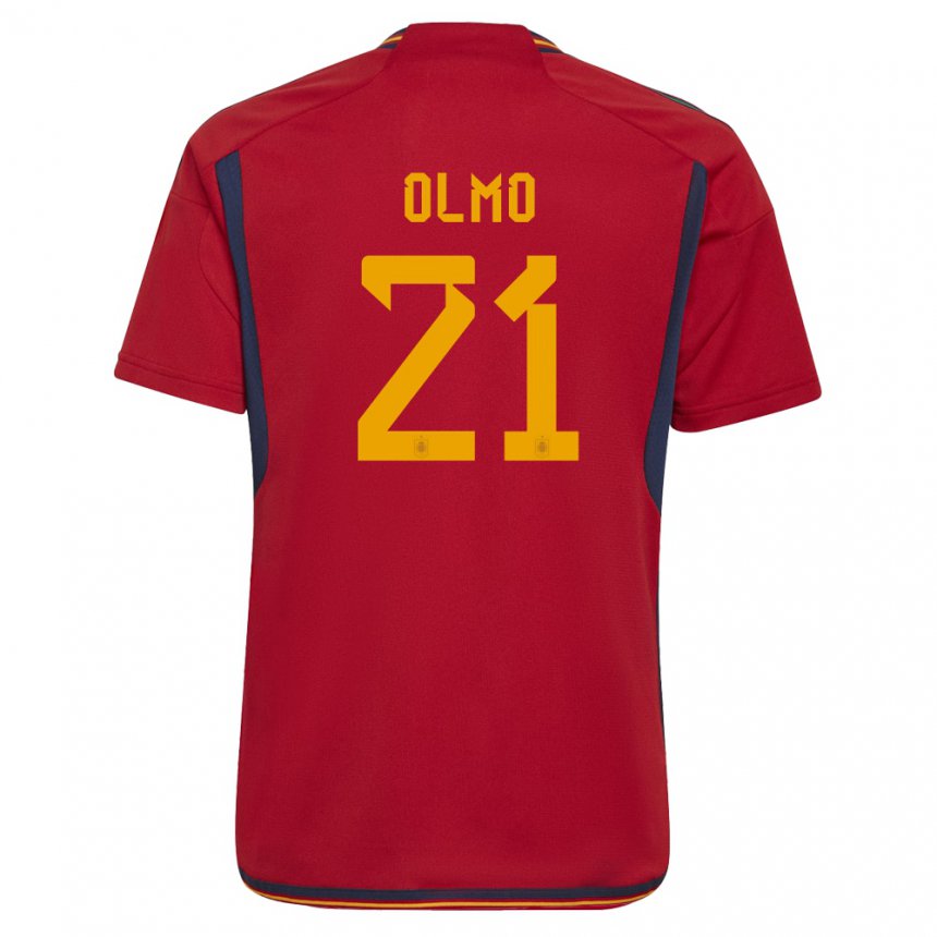 Homme Maillot Espagne Dani Olmo #21 Rouge Tenues Domicile 22-24 T-shirt Suisse
