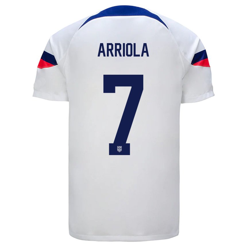 Homme Maillot États-unis Paul Arriola #7 Blanc Tenues Domicile 22-24 T-shirt Suisse