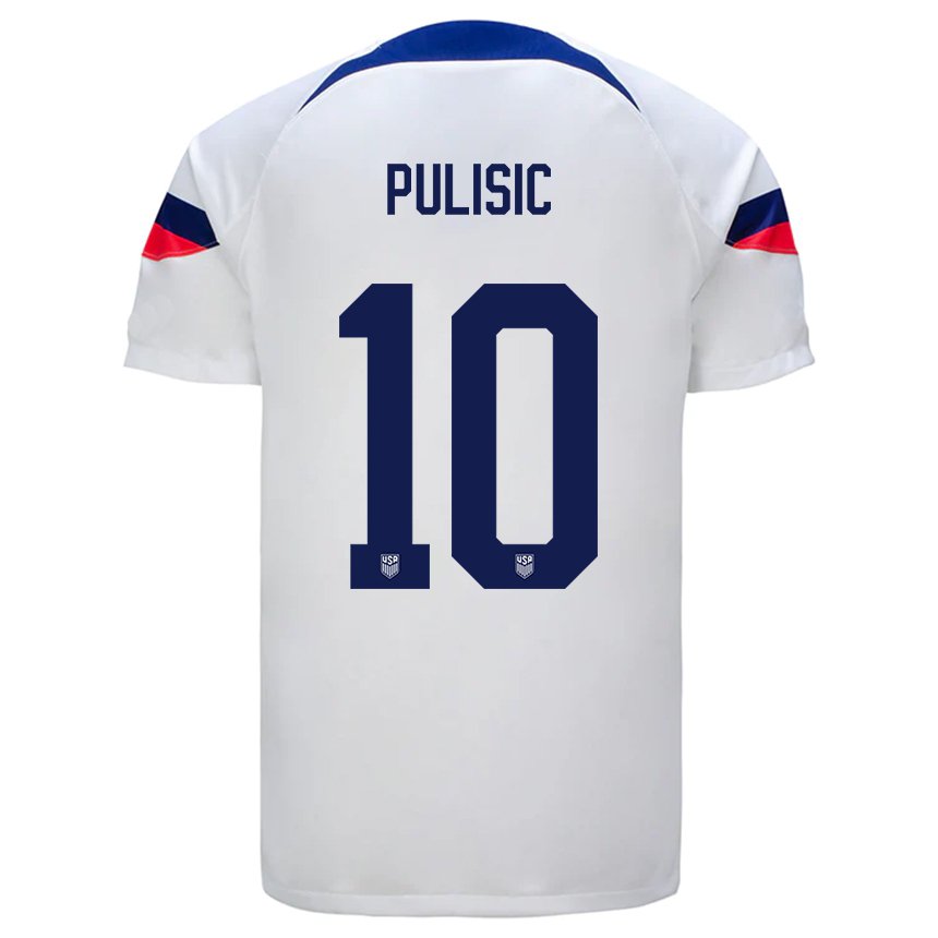 Homme Maillot États-unis Christian Pulisic #10 Blanc Tenues Domicile 22-24 T-shirt Suisse