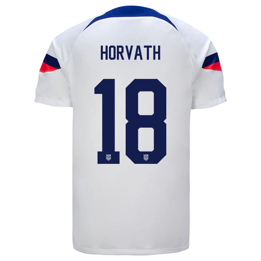 Homme Maillot États-unis Ethan Horvath #18 Blanc Tenues Domicile 22-24 T-shirt Suisse
