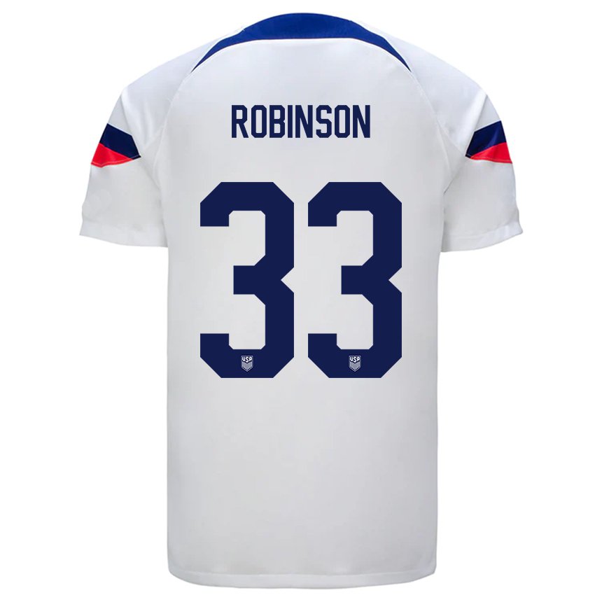 Homme Maillot États-unis Antonee Robinson #33 Blanc Tenues Domicile 22-24 T-shirt Suisse