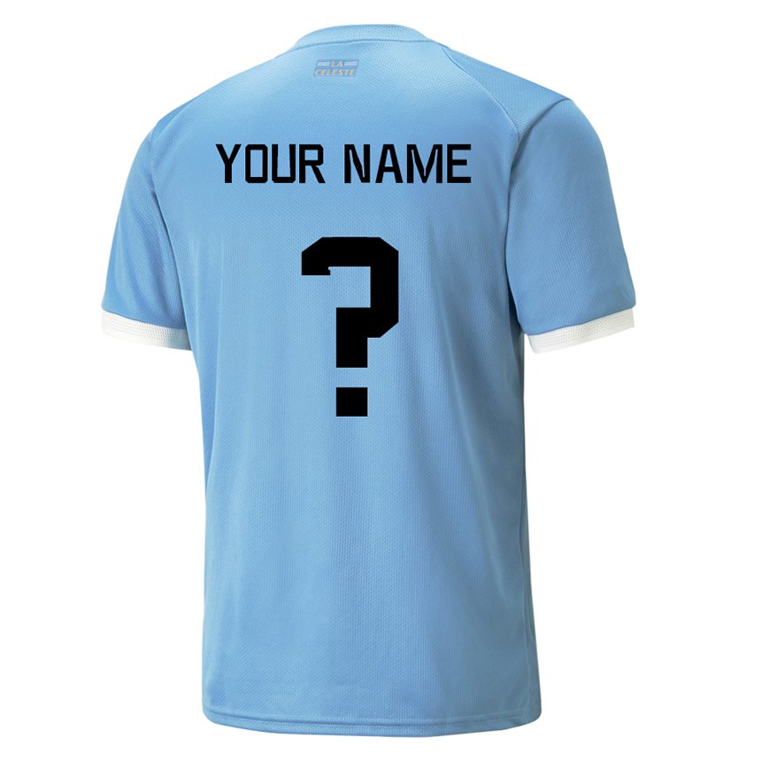 Homme Maillot Uruguay Votre Nom #0 Bleue Tenues Domicile 22-24 T-shirt Suisse