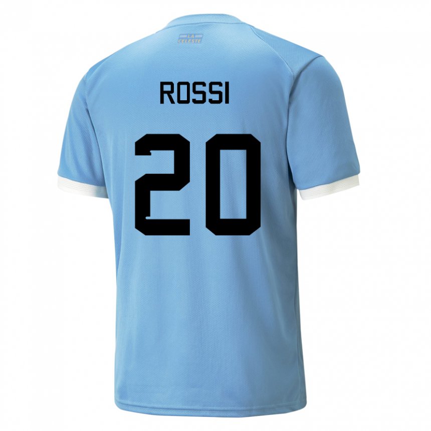 Homme Maillot Uruguay Diego Rossi #20 Bleue Tenues Domicile 22-24 T-shirt Suisse