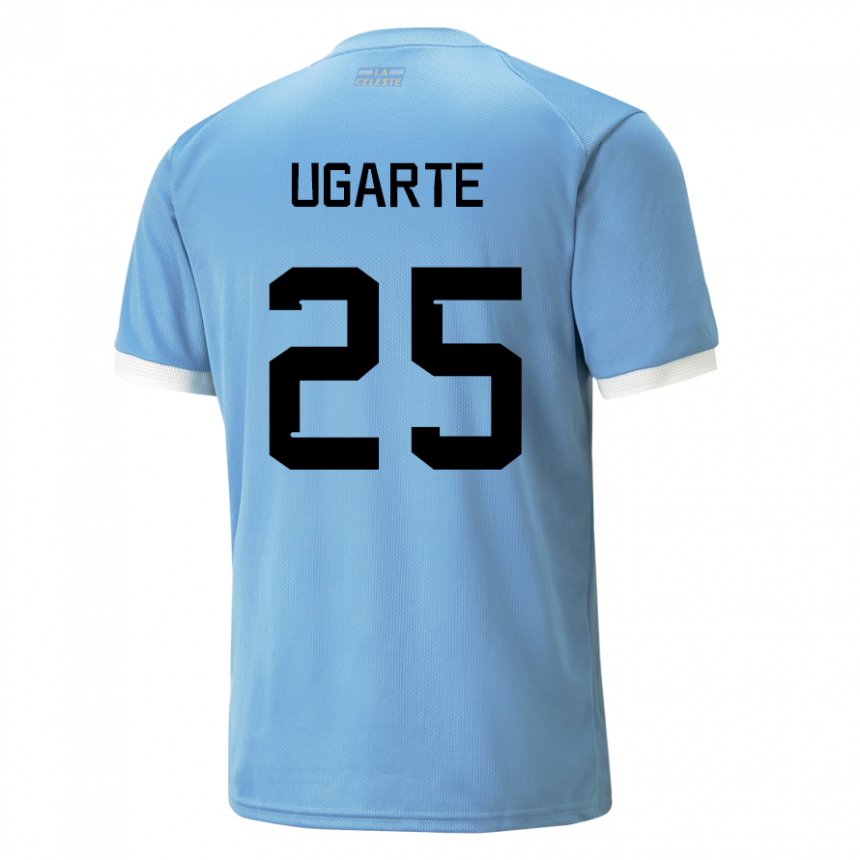 Homme Maillot Uruguay Manuel Ugarte #25 Bleue Tenues Domicile 22-24 T-shirt Suisse