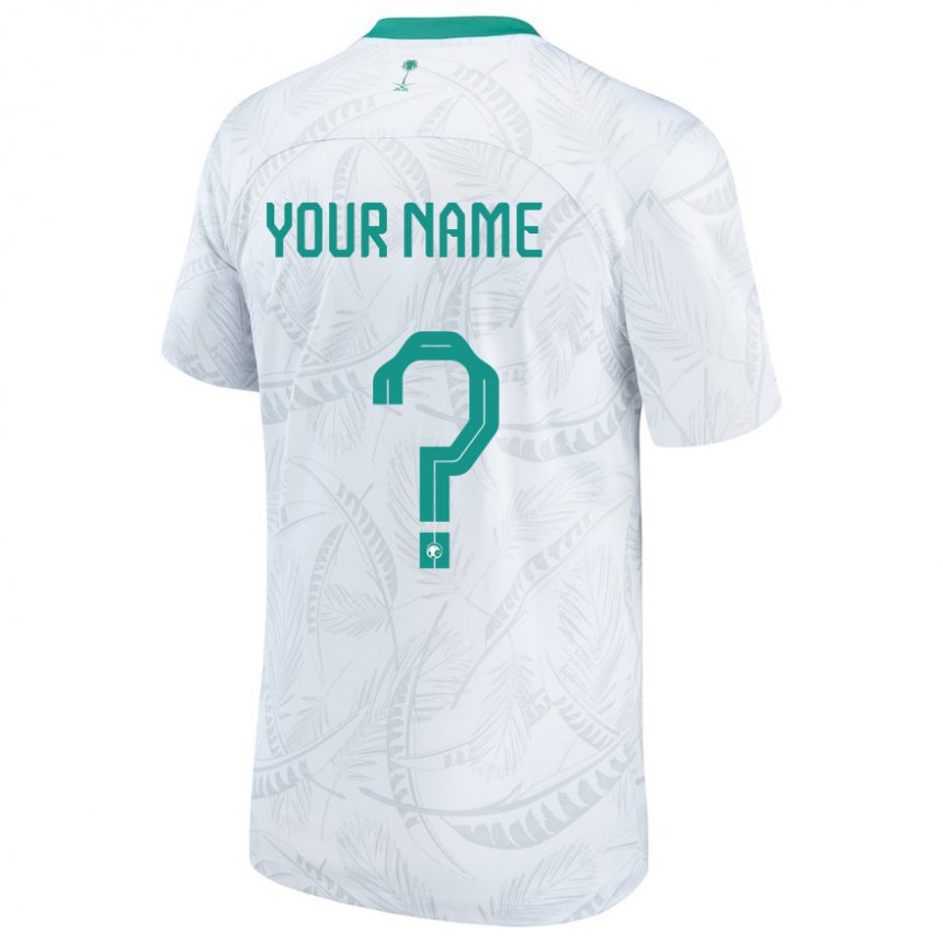 Homme Maillot Arabie Saoudite Votre Nom #0 Blanc Tenues Domicile 22-24 T-shirt Suisse