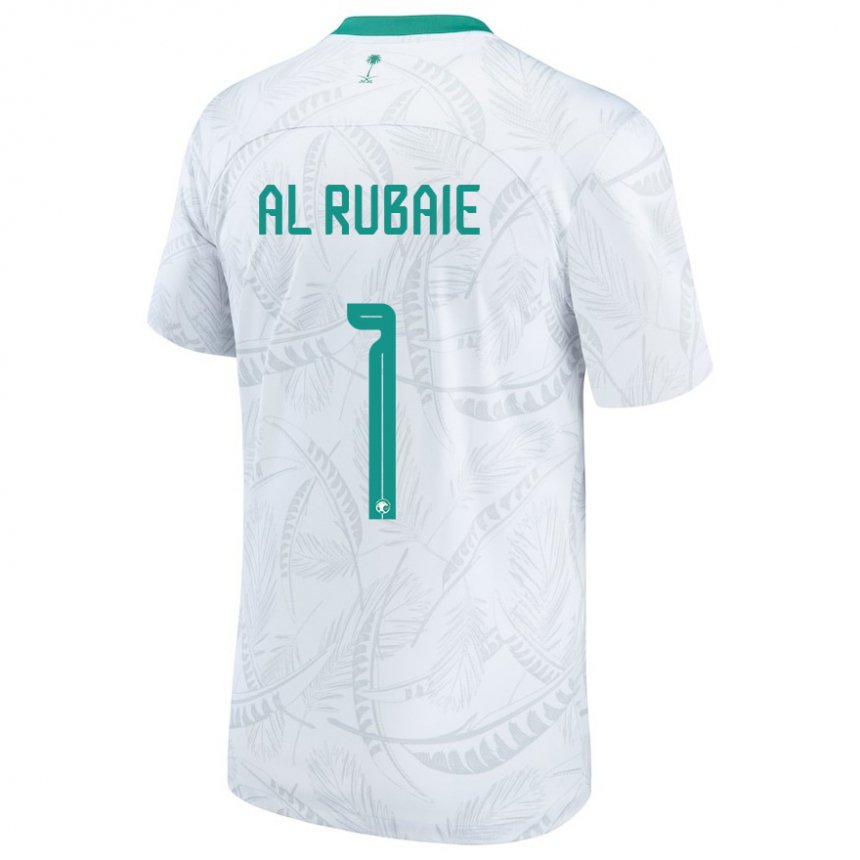 Homme Maillot Arabie Saoudite Mohammed Al Rubaie #1 Blanc Tenues Domicile 22-24 T-shirt Suisse