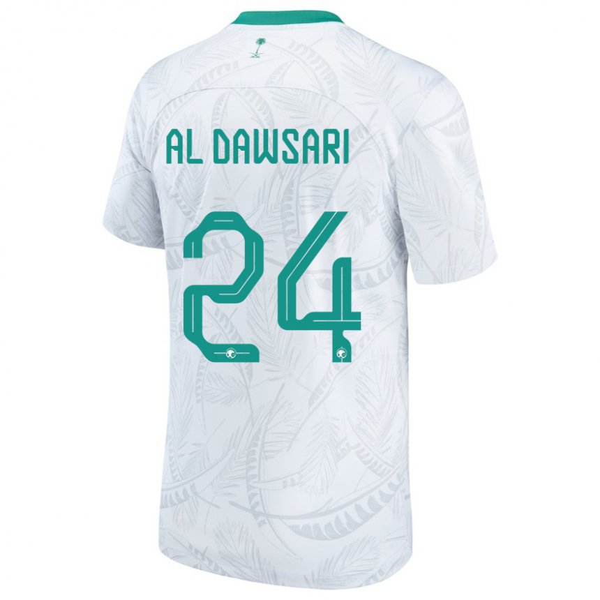 Homme Maillot Arabie Saoudite Nasser Al Dawsari #24 Blanc Tenues Domicile 22-24 T-shirt Suisse
