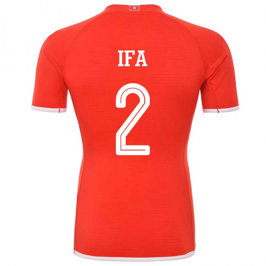 Herren Tunesische Bilel Ifa #2 Rot Heimtrikot Trikot 22-24 T-shirt Schweiz